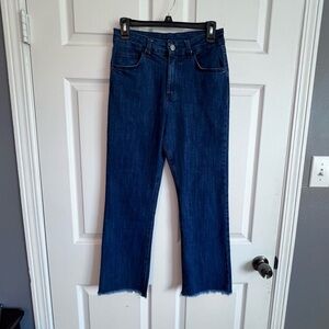 MILIO-MILANO NWT Fringe Hem Blue Jeans High Waist Made in Italy Women’s Small